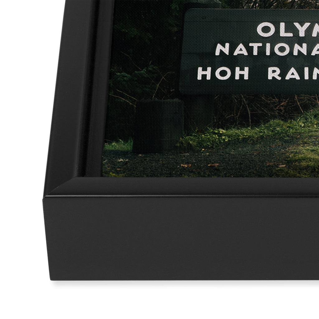 Olympic National Park Hoh Rain Forest Sign Framed Canvas Print Gallery Image 3