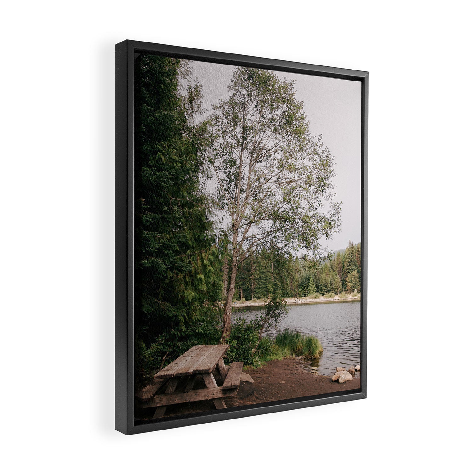 Picnic Lake Framed Canvas Print Gallery Image 2