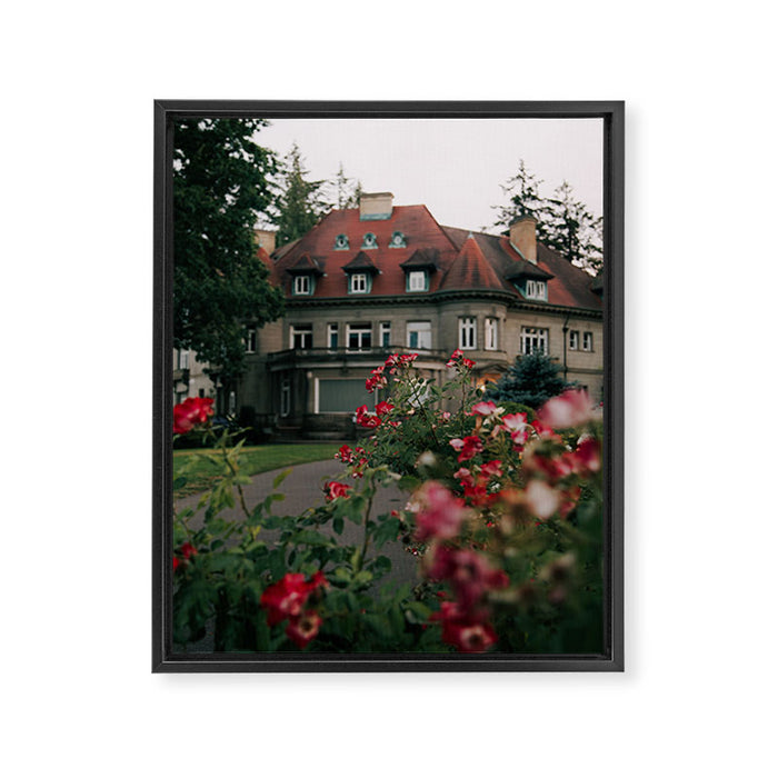 Pittock Mansion Blooms Framed Canvas Print Gallery Image 1