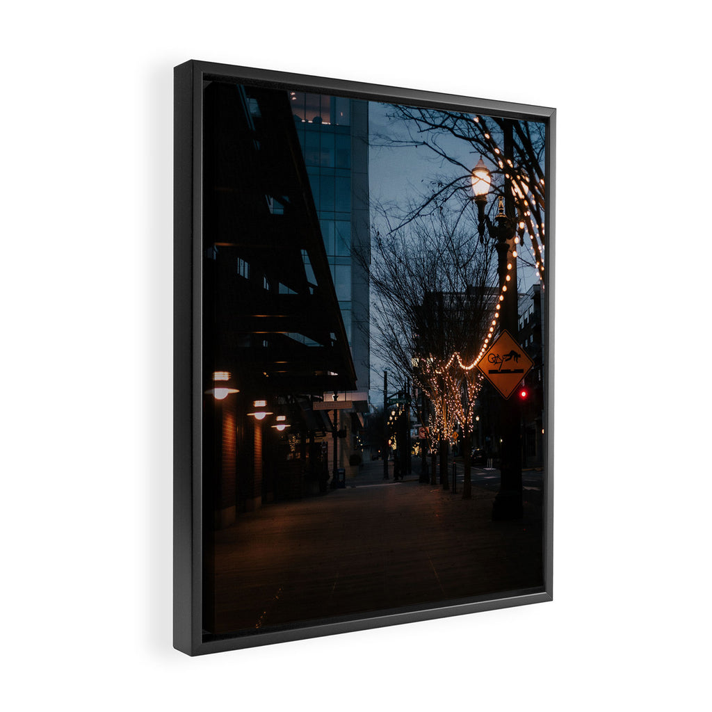 Portland Pearl Blue Hour Framed Canvas Print Gallery Image 2