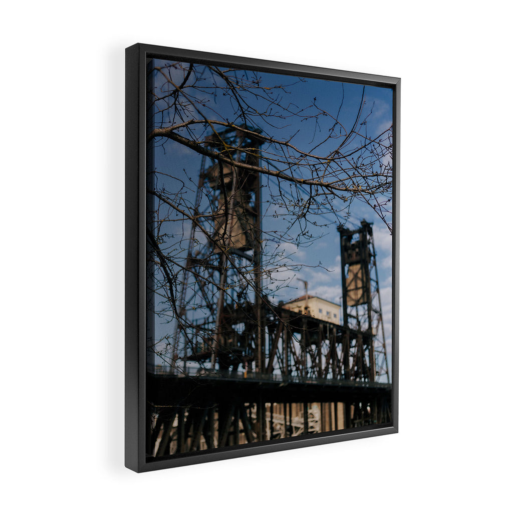 Portland Steel Bridge Framed Canvas Print Gallery Image 2