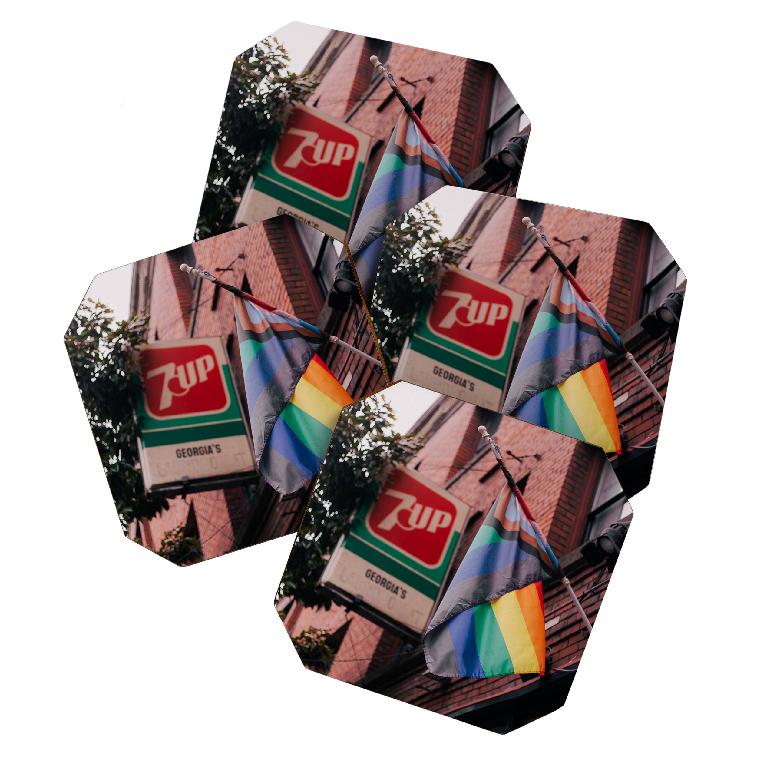 Pride Flag City Photo Coaster Gallery Image 1