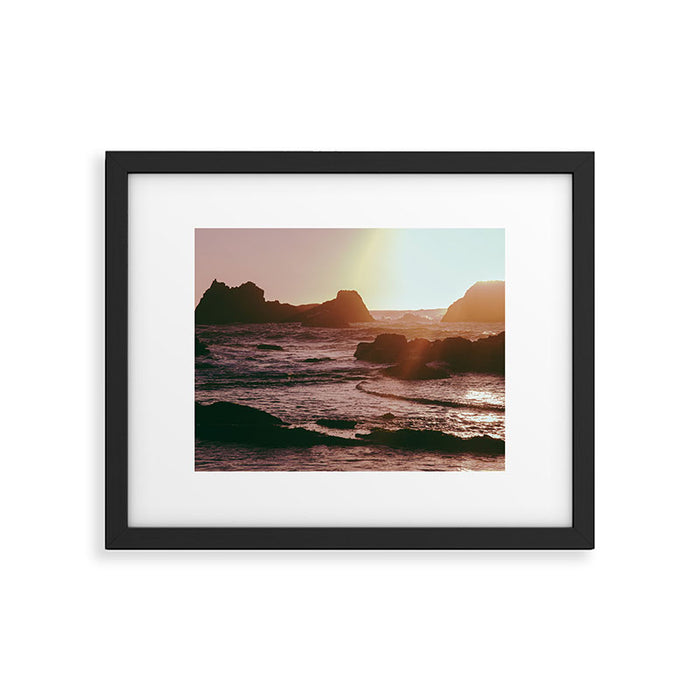 Rocky Sun-Kissed Tides Framed Art Print Gallery Image 1