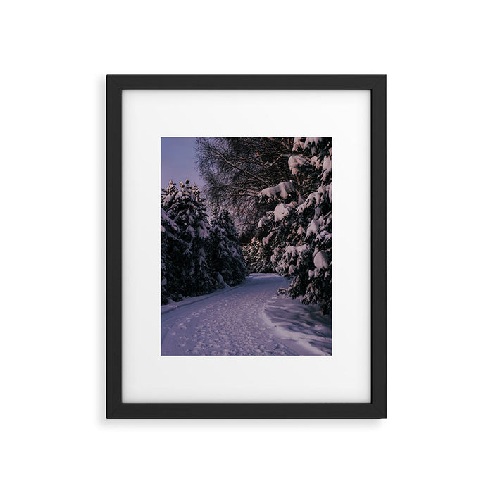 Snowy Path Framed Art Print Gallery Image 1