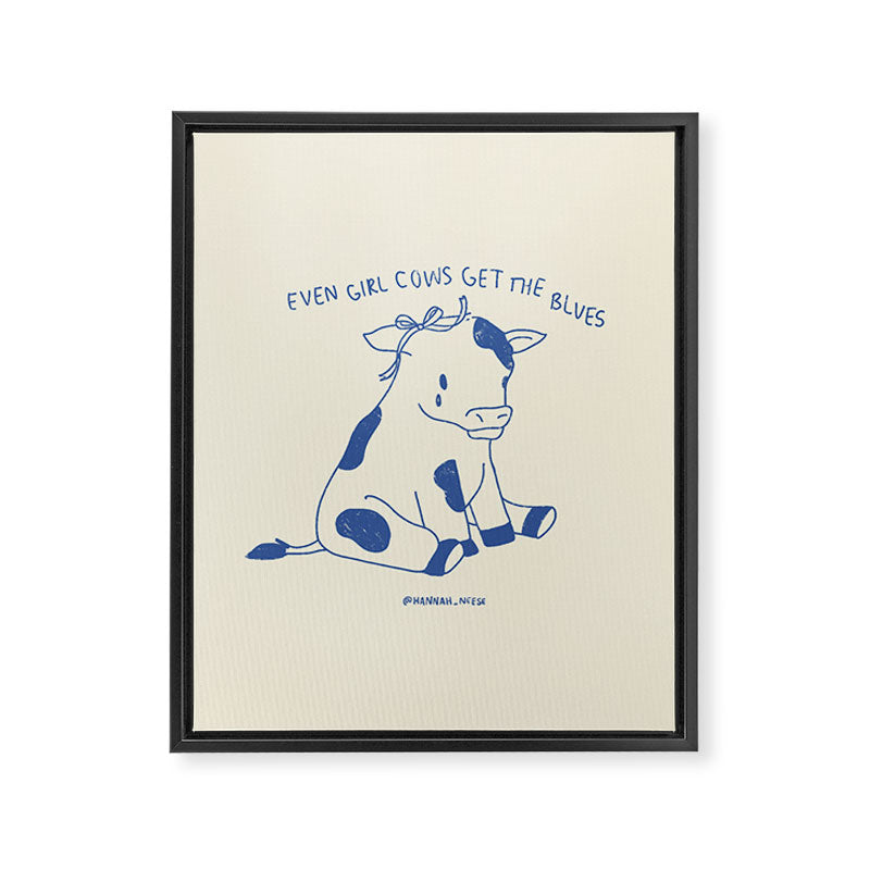 Even Girl Cows Get The Blues Art Print Framed Canvas Print Gallery Image 6