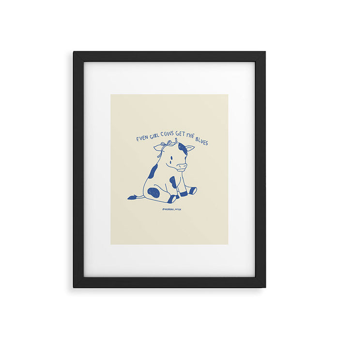 Even Girl Cows Get The Blues Art Print Framed Art Print Gallery Image 1