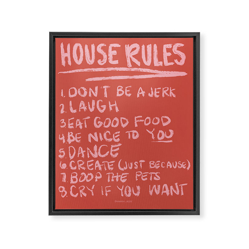 House Rules Art Print Framed Canvas Print Gallery Image 6