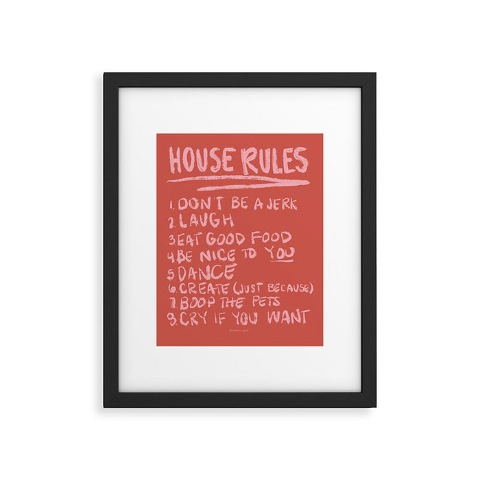 House Rules Art Print Framed Art Print Gallery Image 1