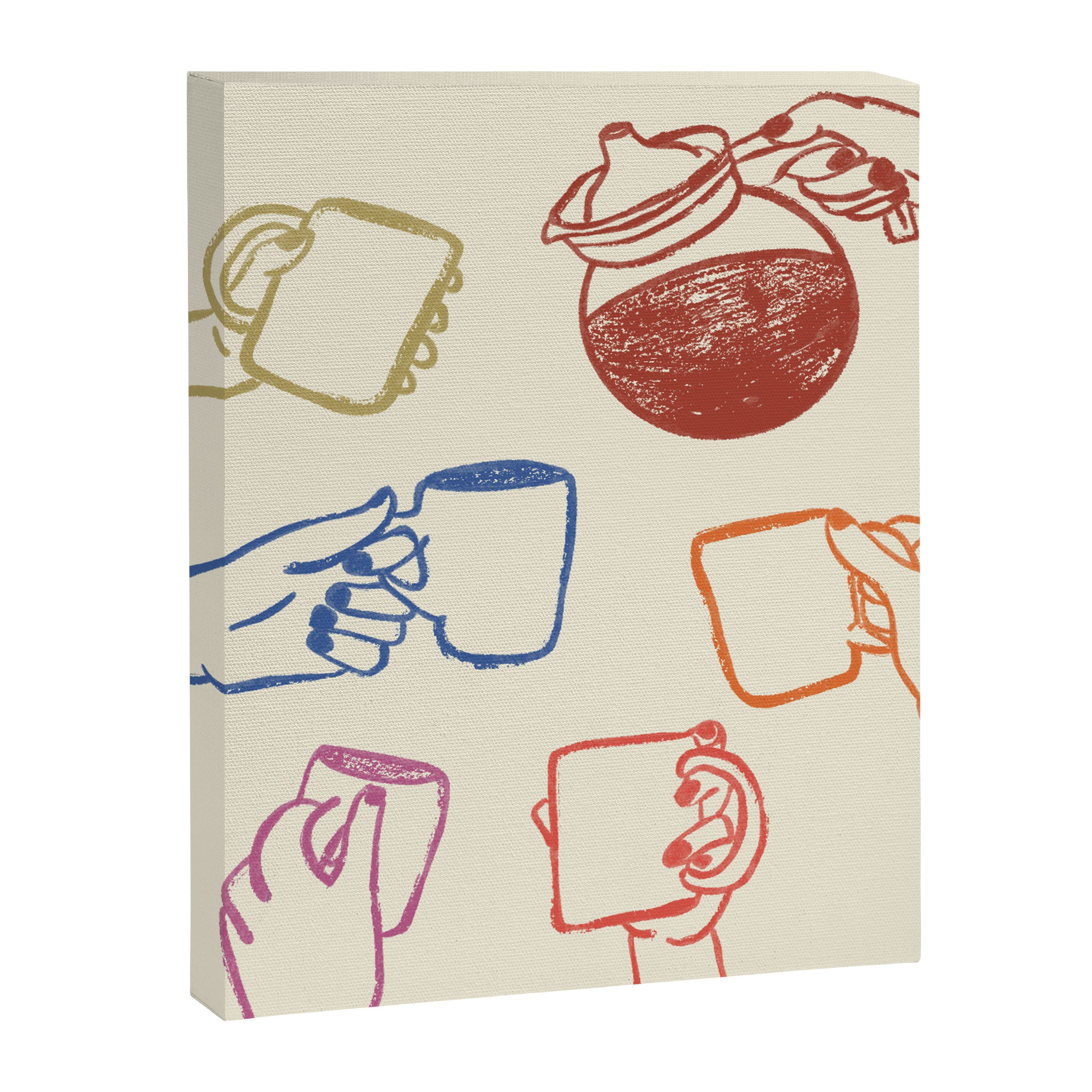 Multicolor Coffee Hands Art Print Canvas Print Gallery Image 6