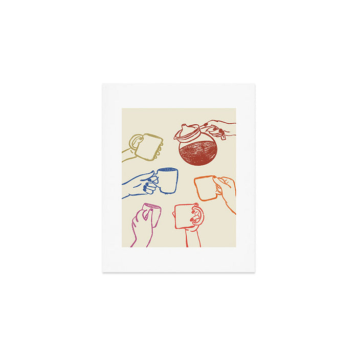 Multicolor Coffee Hands Art Print Art Print Gallery Image 1