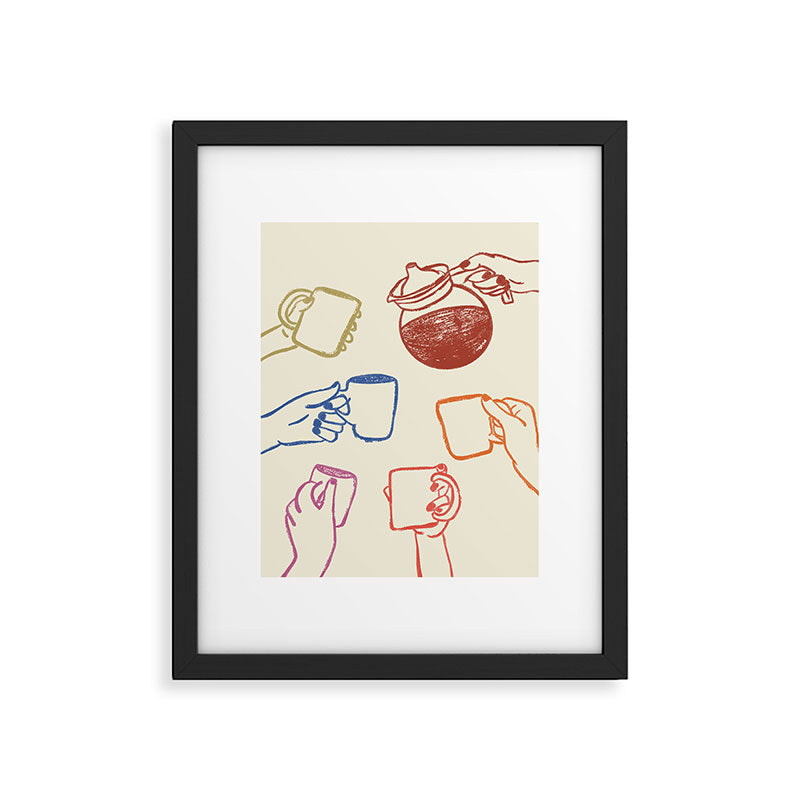 Multicolor Coffee Hands Art Print Framed Art Print Gallery Image 5