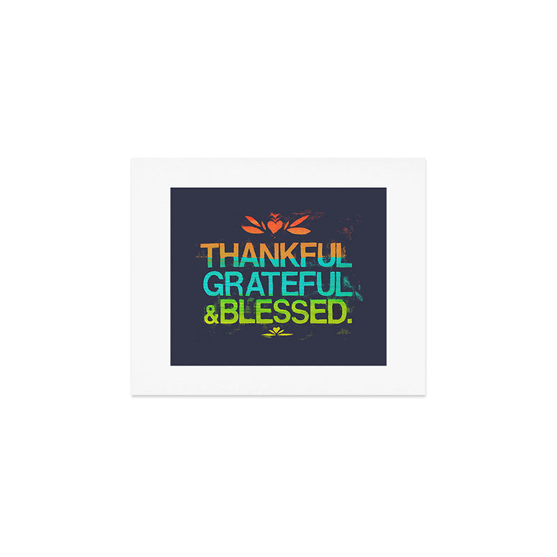 Thankful, Grateful & Blessed HEART Art Print Gallery Image 1