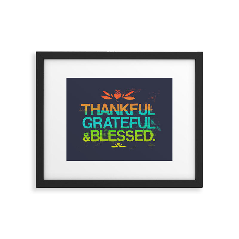 Thankful, Grateful & Blessed HEART Framed Art Print Gallery Image 5