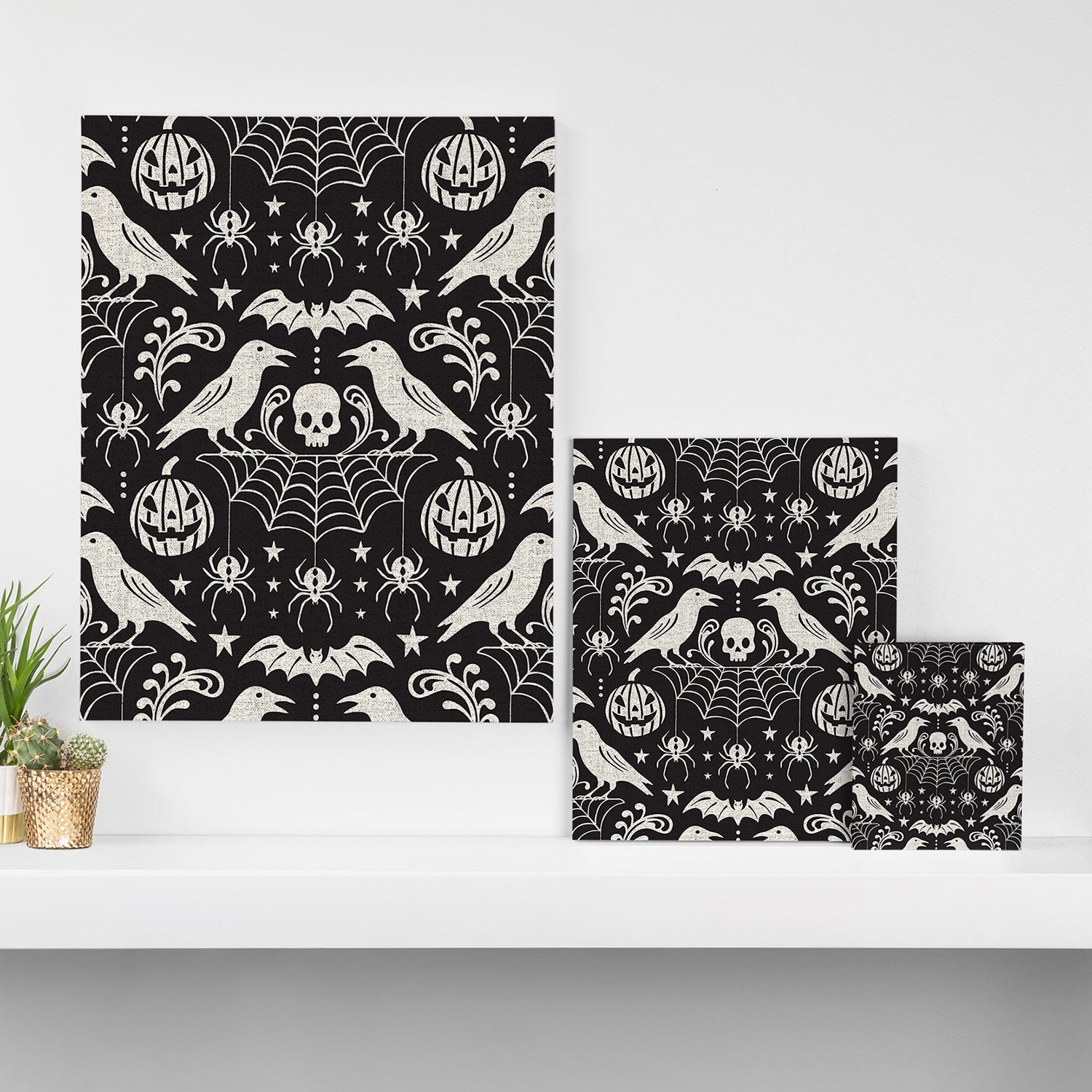 All Hallows' Eve - Black Ivory Halloween Canvas Print Gallery Image 3