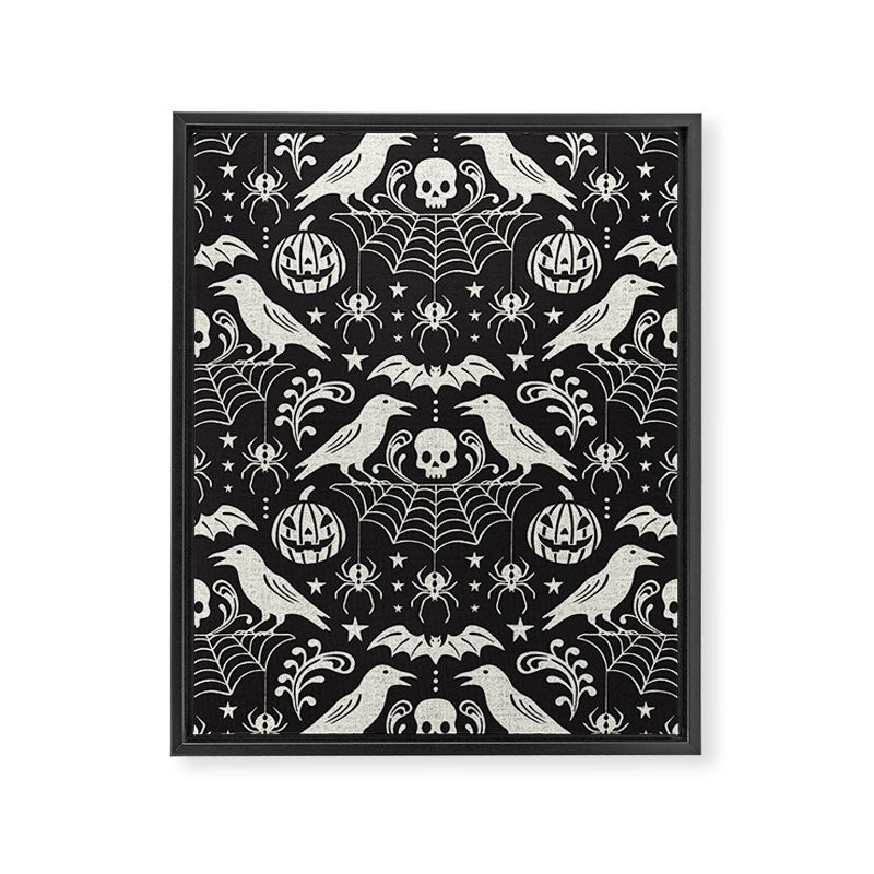 All Hallows' Eve - Black Ivory Halloween Framed Canvas Print Gallery Image 8