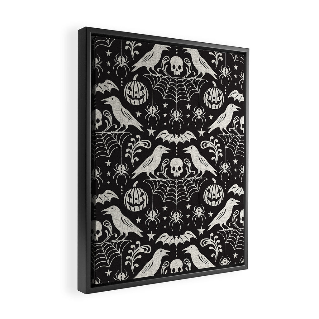 All Hallows' Eve - Black Ivory Halloween Framed Canvas Print Gallery Image 2