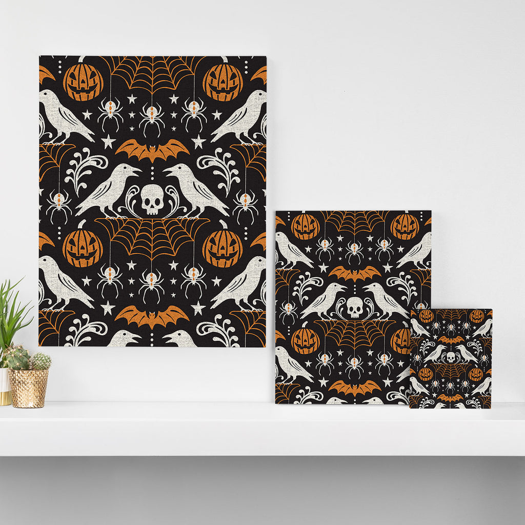 All Hallows' Eve - Black Orange Halloween Canvas Print Gallery Image 3
