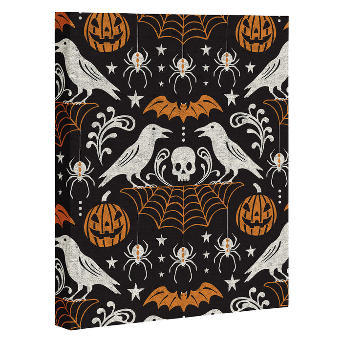 All Hallows' Eve - Black Orange Halloween Canvas Print Gallery Image 1