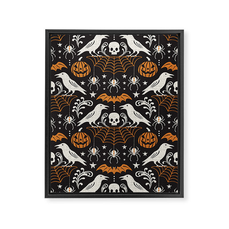 All Hallows' Eve - Black Orange Halloween Framed Canvas Print Gallery Image 8