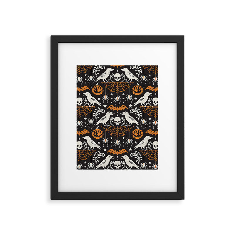 All Hallows' Eve - Black Orange Halloween Framed Art Print Gallery Image 6