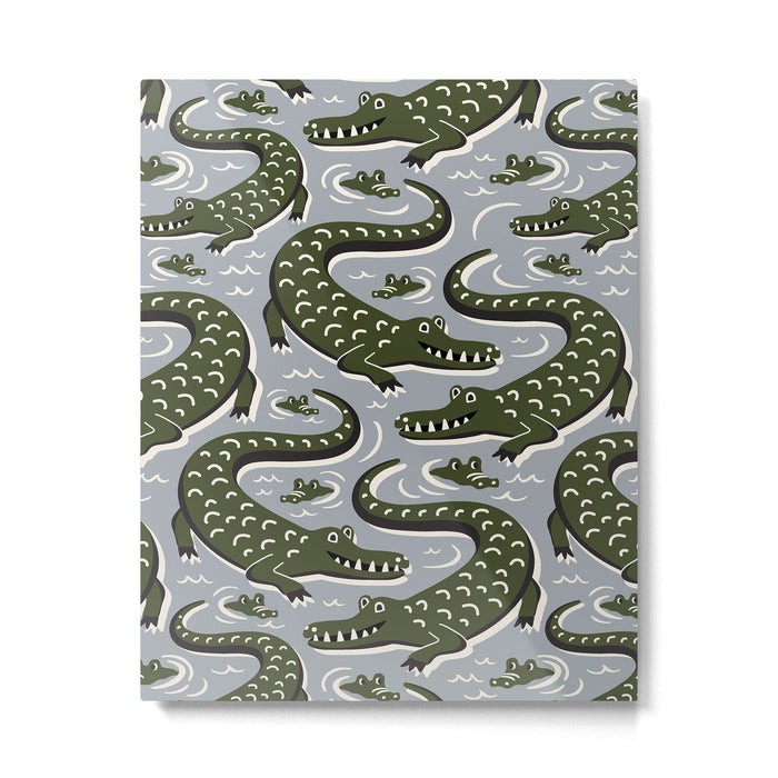 Alligator - Down In The Bayou - Grey Metal Print Gallery Image 1
