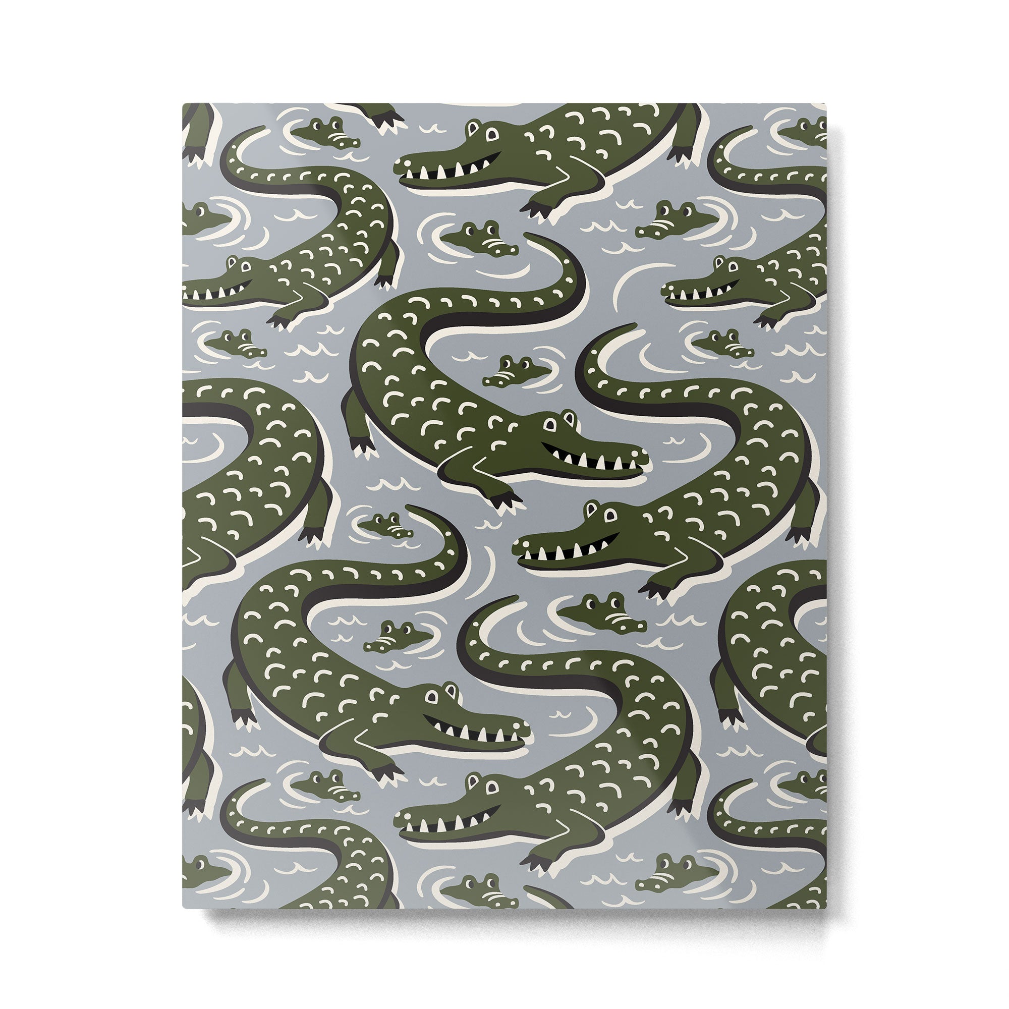 Alligator - Down In The Bayou - Grey Metal Print Gallery Image 6
