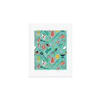 Backyard BBQ Aqua Art Print Gallery Image 1