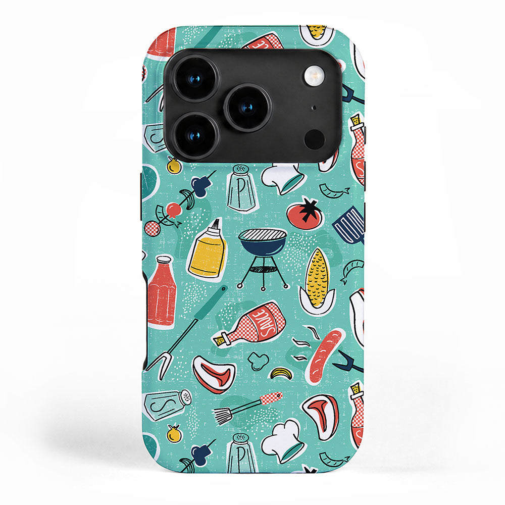 Backyard BBQ Aqua iPhone Case Gallery Image 1
