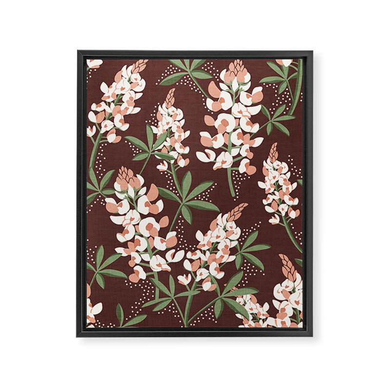 Bluebonnet Floral Brown Peach Multi Framed Canvas Print Gallery Image 8