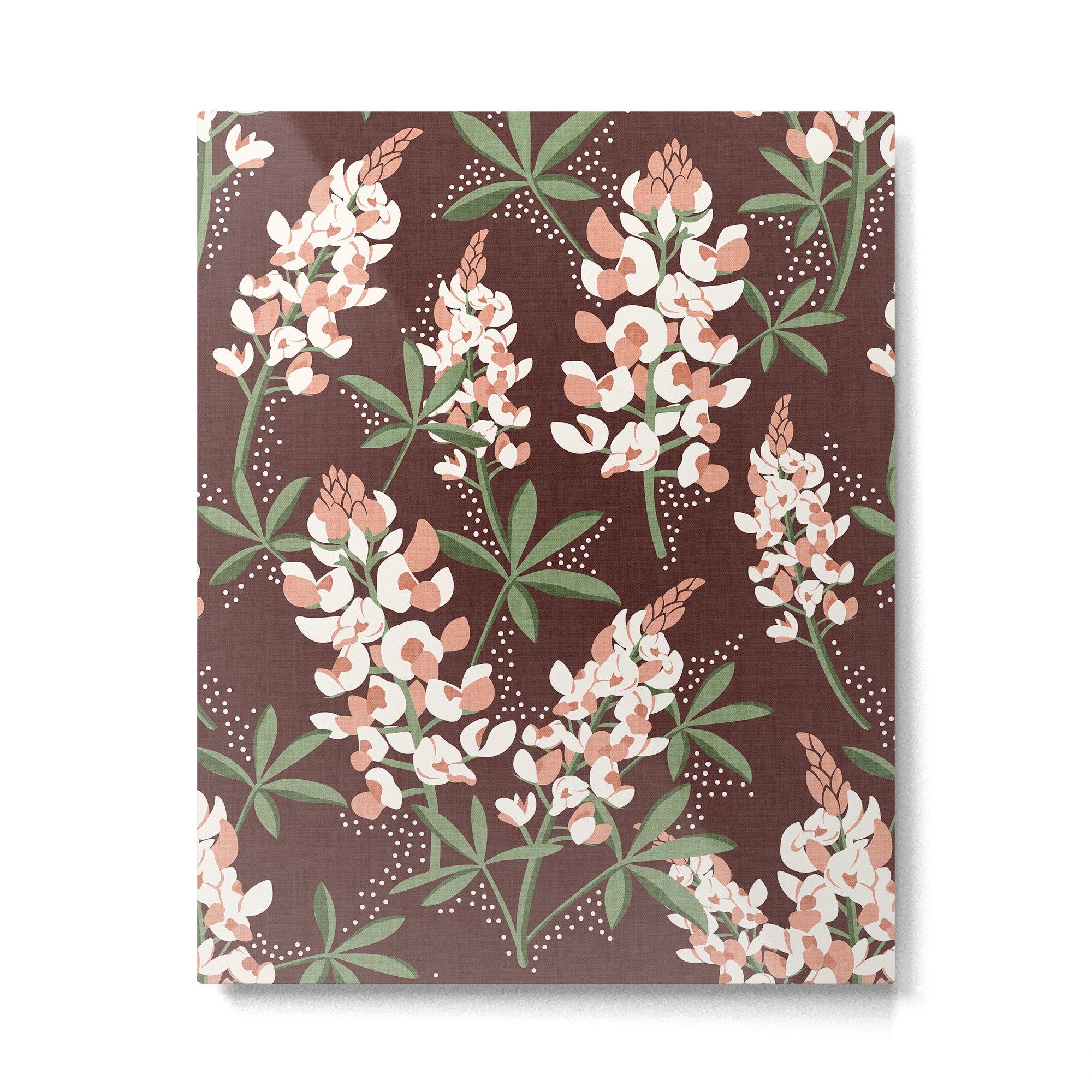 Bluebonnet Floral Brown Peach Multi Metal Print Gallery Image 6