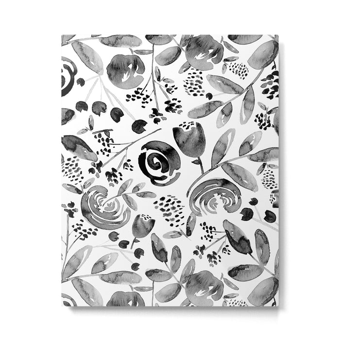 Bountiful Bouquet Black Watercolor Metal Print Gallery Image 1