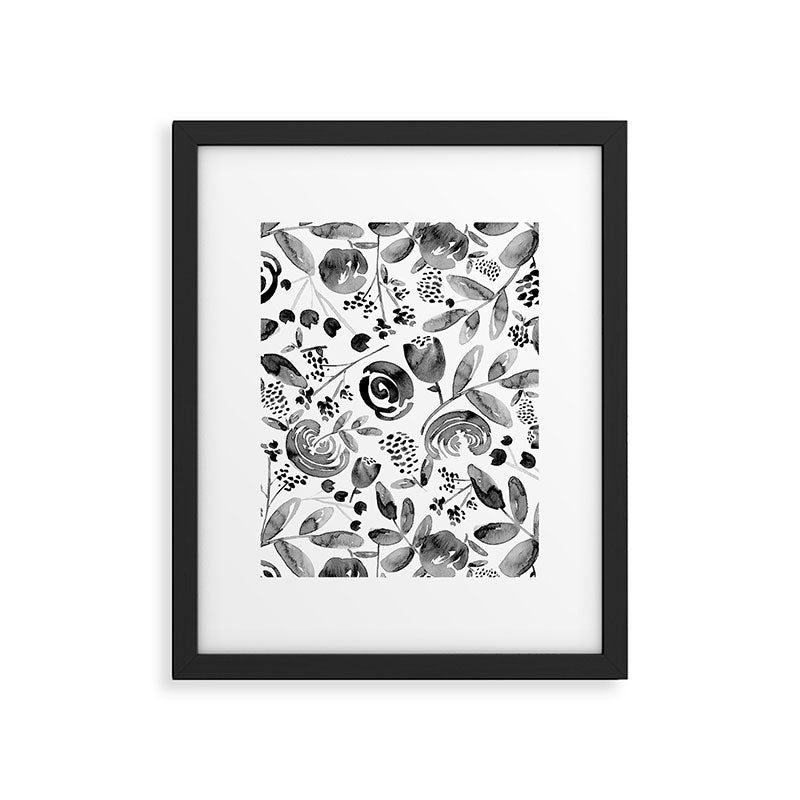 Bountiful Bouquet Black Watercolor Framed Art Print Gallery Image 6