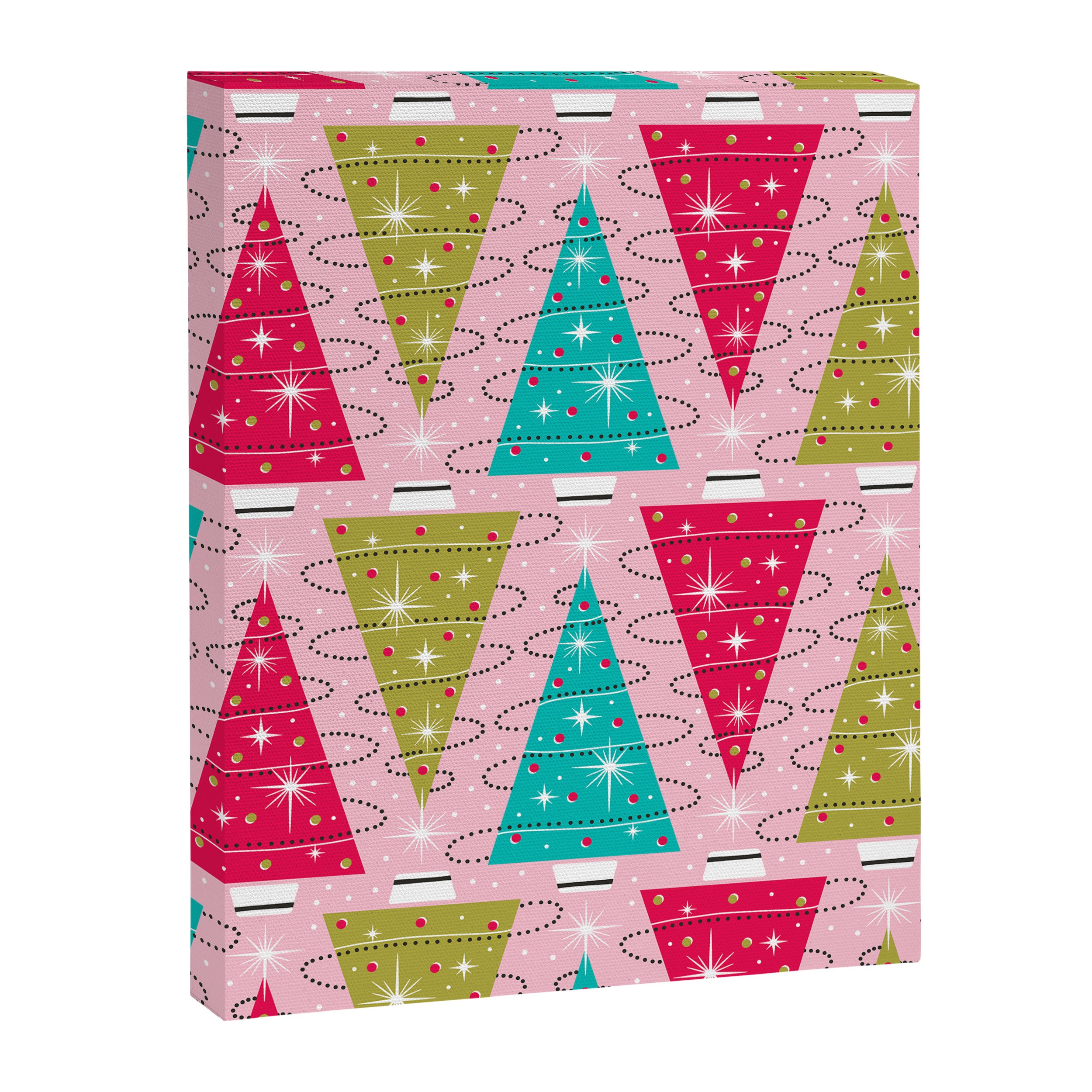 Christmas Tree Trimming Party Pink Canvas Print Gallery Image 8