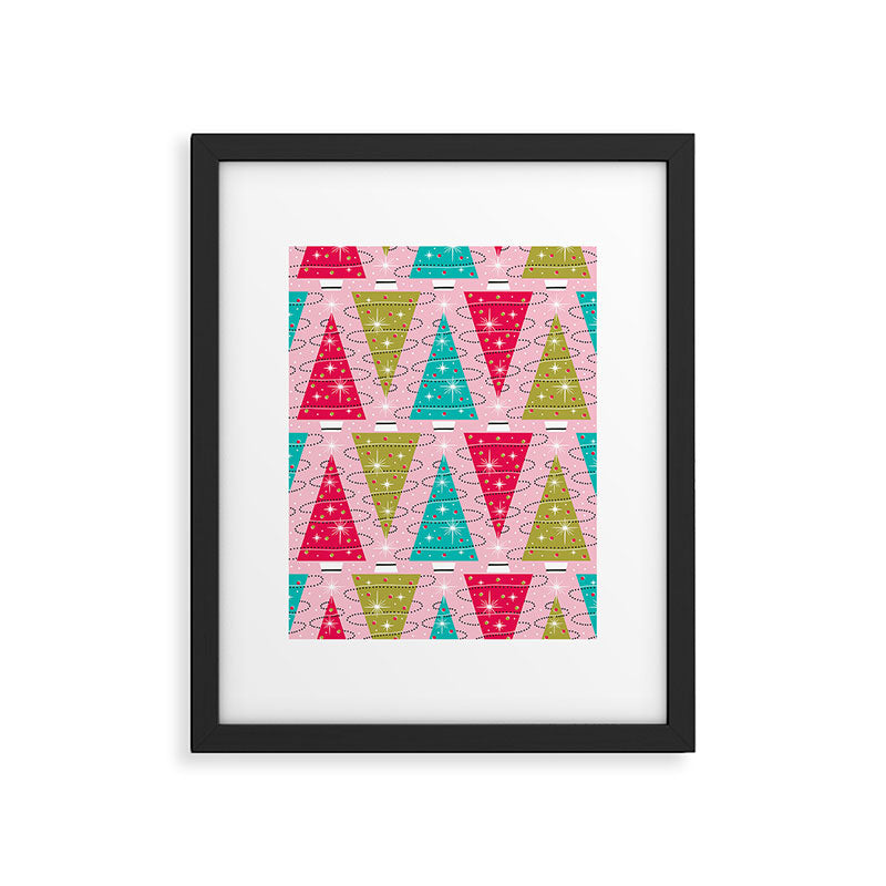 Christmas Tree Trimming Party Pink Framed Art Print Gallery Image 6