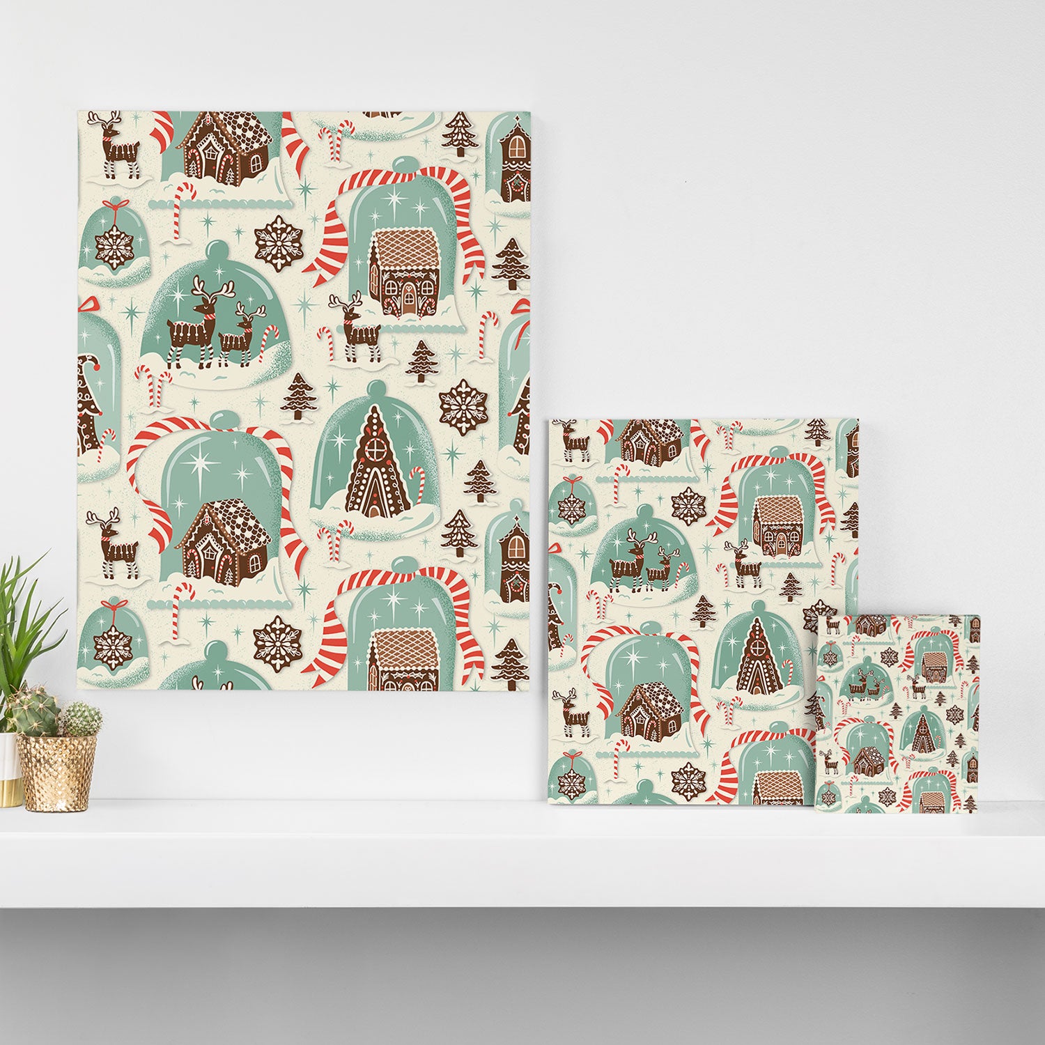 Gingerbread Village Cream Canvas Print Gallery Image 3