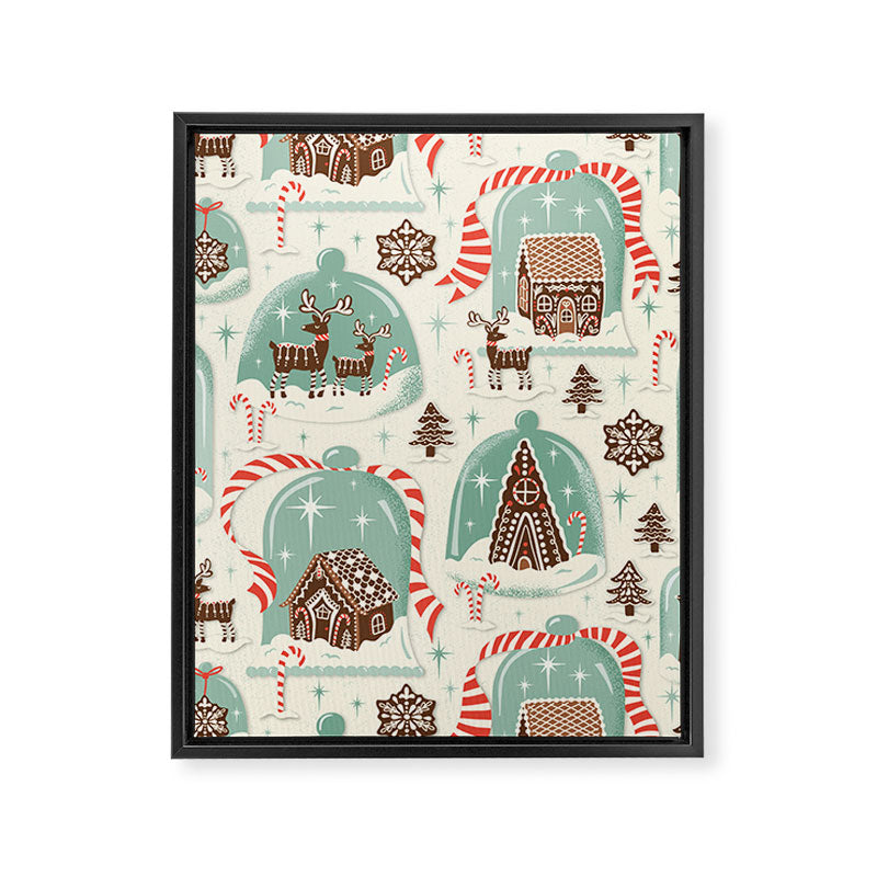 Gingerbread Village Cream Framed Canvas Print Gallery Image 8