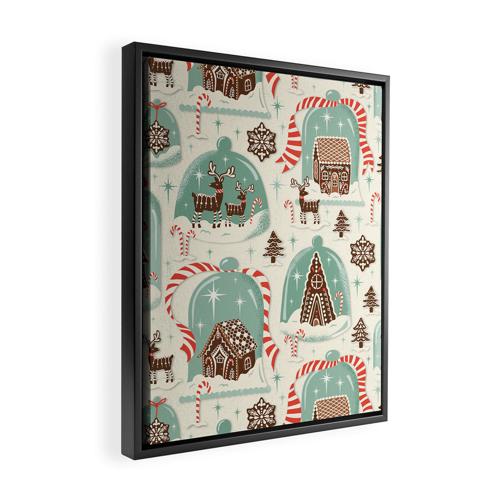 Gingerbread Village Cream Framed Canvas Print Gallery Image 2