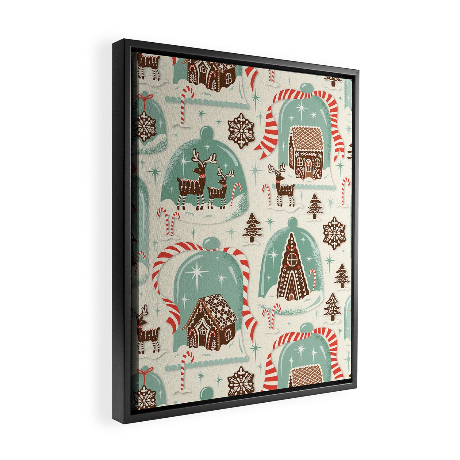 Gingerbread Village Cream Framed Canvas Print Gallery Image 2