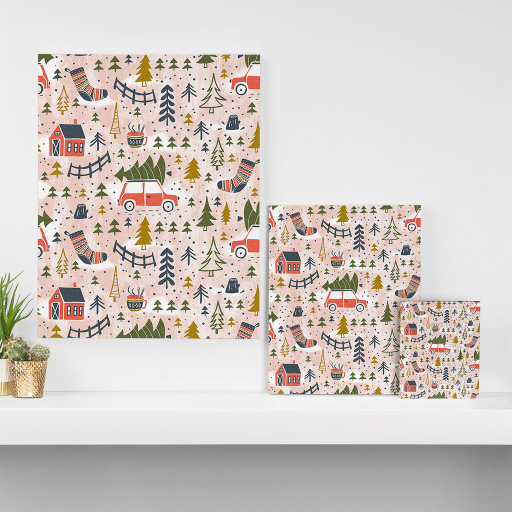 Home For The Holidays Blush Pink Christmas Canvas Print Gallery Image 3