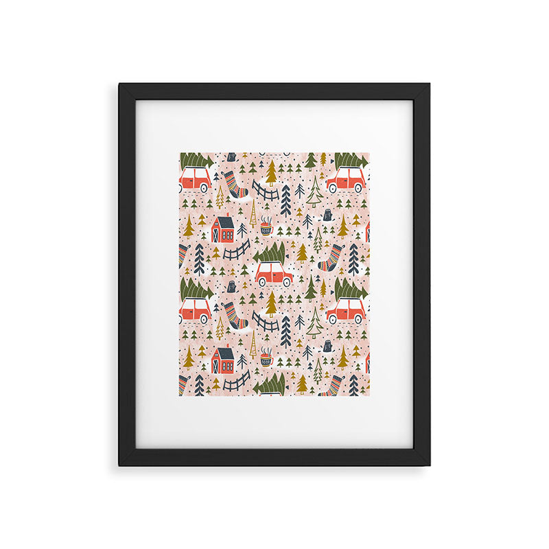 Home For The Holidays Blush Pink Christmas Framed Art Print Gallery Image 5