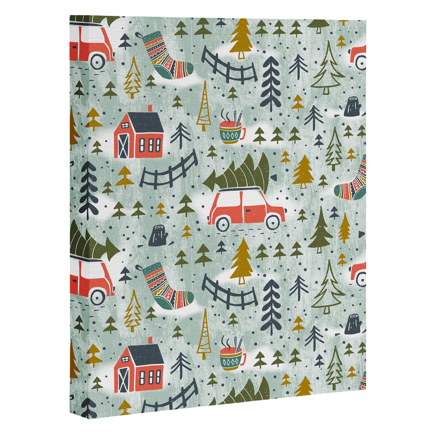 Home For The Holidays Blush Mint Christmas Canvas Print Gallery Image 3