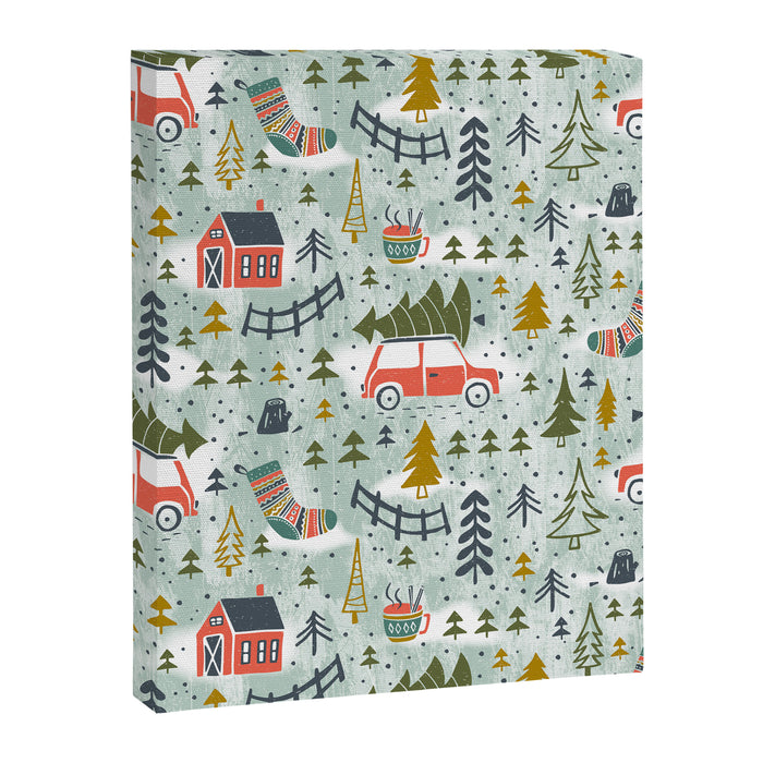 Home For The Holidays Blush Mint Christmas Canvas Print Gallery Image 1
