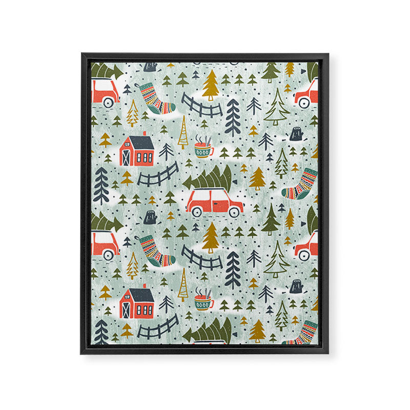 Home For The Holidays Blush Mint Christmas Framed Canvas Print Gallery Image 6