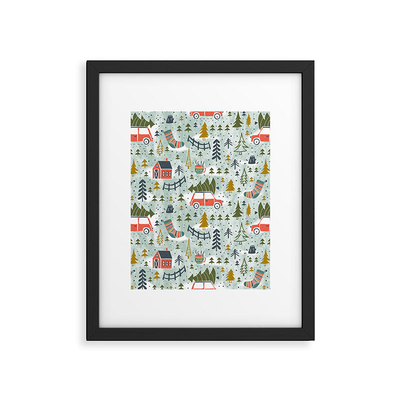 Home For The Holidays Blush Mint Christmas Framed Art Print Gallery Image 5