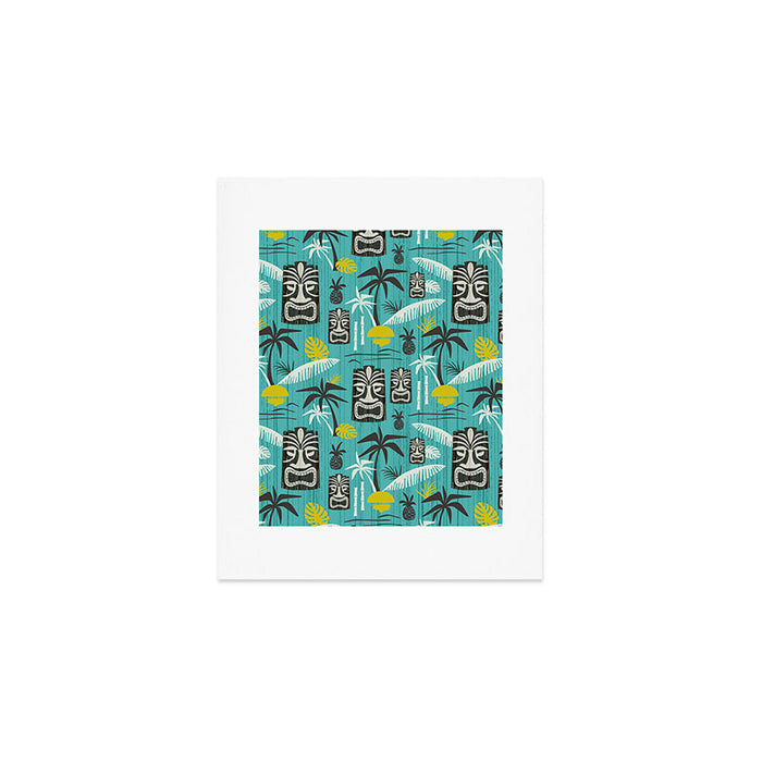 Island Tiki Aqua Art Print Gallery Image 1