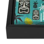 Island Tiki Aqua Framed Canvas Print Gallery Image 3