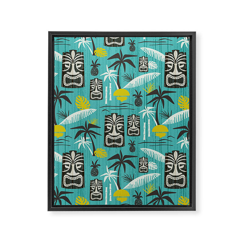 Island Tiki Aqua Framed Canvas Print Gallery Image 8