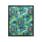 Island Tiki Aqua Framed Canvas Print Gallery Image 8