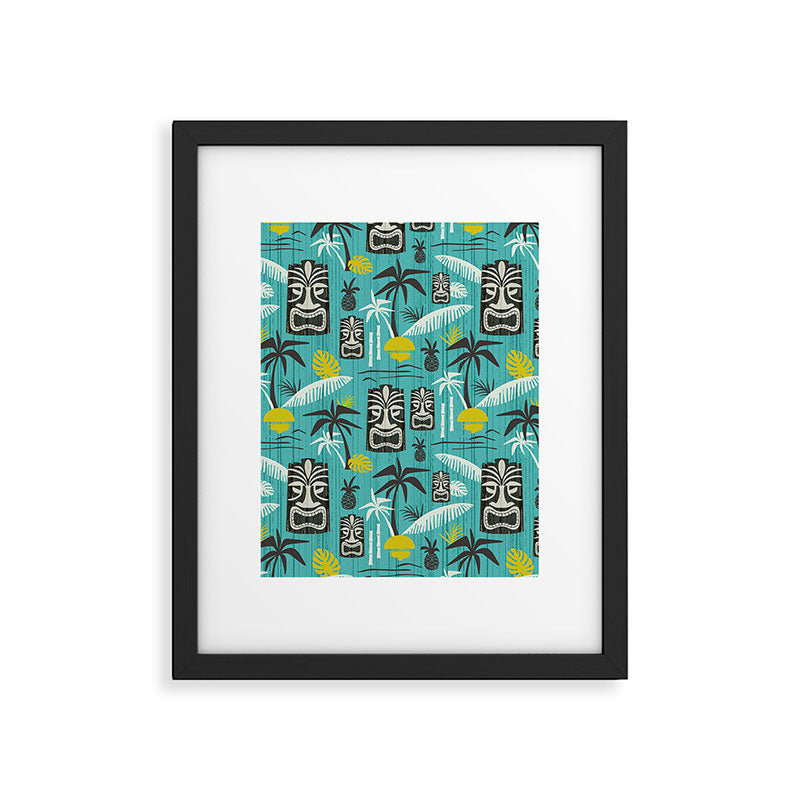 Island Tiki Aqua Framed Art Print Gallery Image 6
