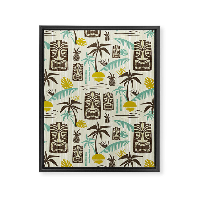 Island Tiki - Tan Framed Canvas Print Gallery Image 1
